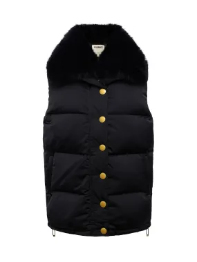 L'AGENCE NALO FAUX FUR PUFFER VEST WaterRepellent Coating