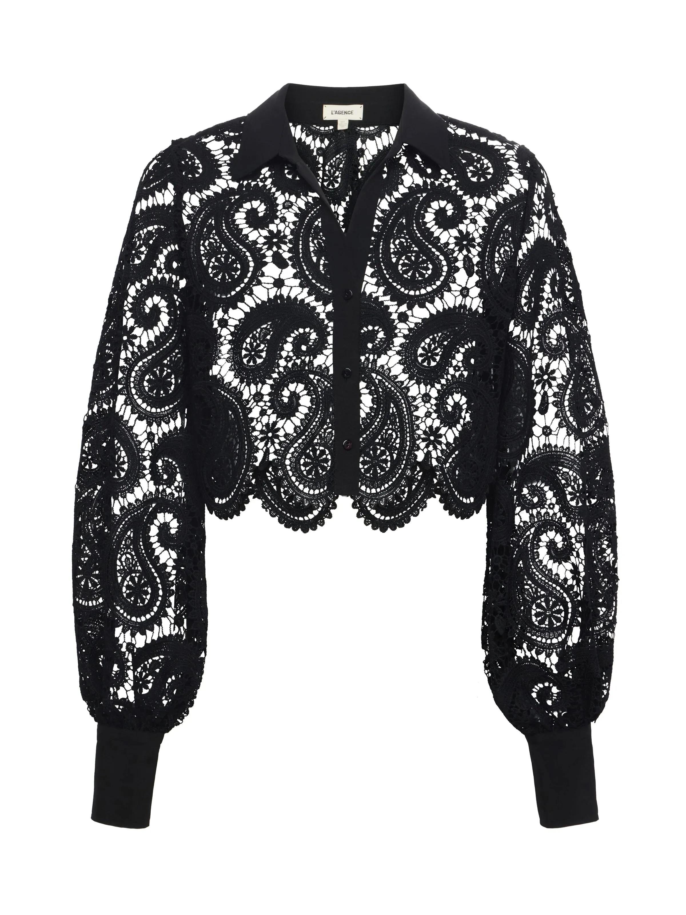 Fashion Blouse L'AGENCE ODELIA CROP BUTTONDOWN