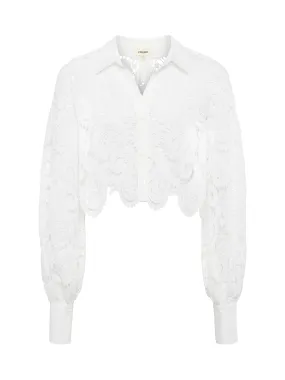 Low Profile Collar L'AGENCE ODELIA CROP BUTTONDOWN