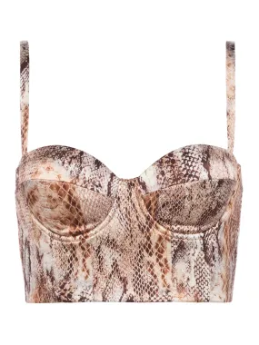 Snag Resistant Fabric L'AGENCE SONYA BRALETTE IN WESTERN SNAKE