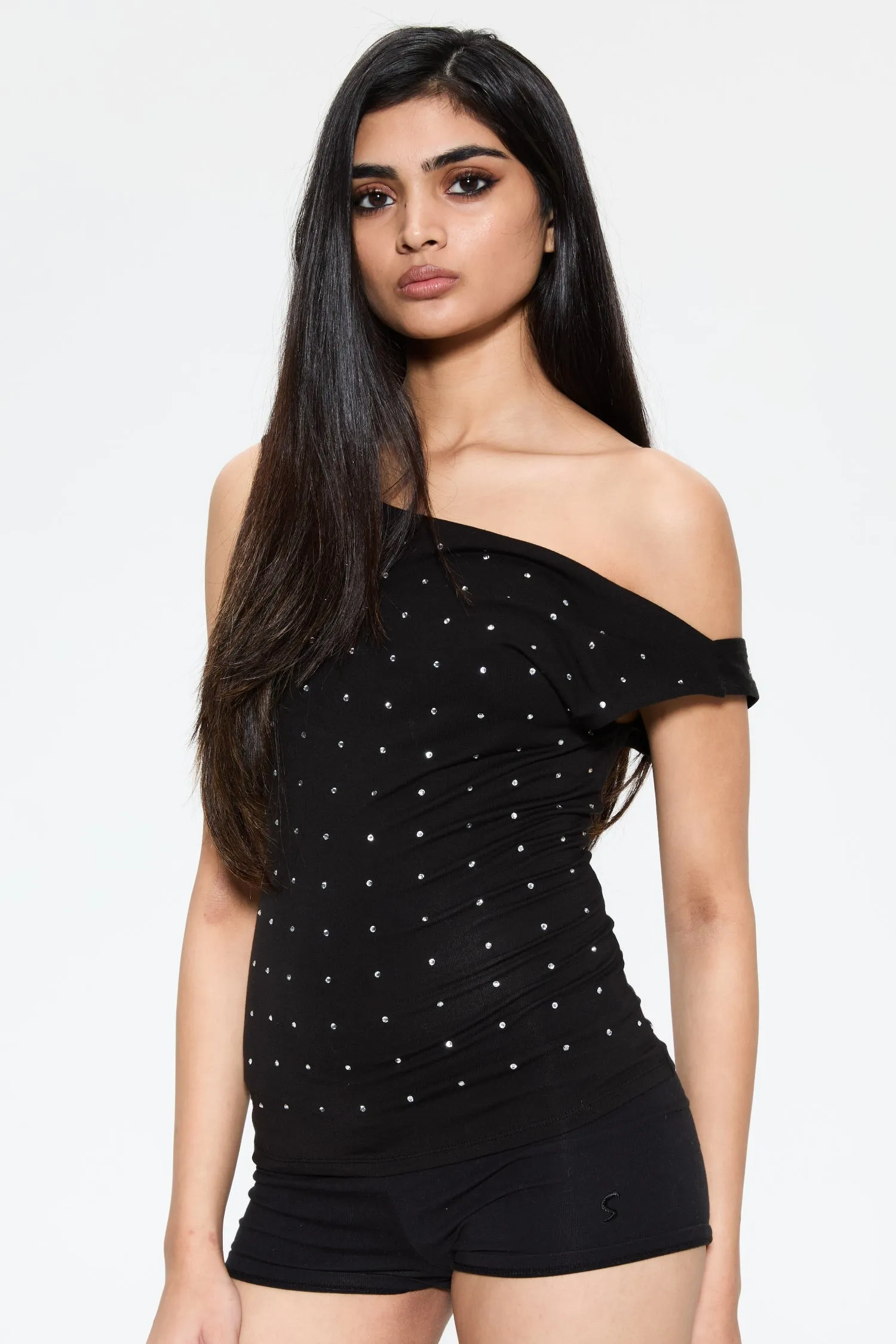 LANI TOP - BLACK RHINESTONE WaterResistantCoating