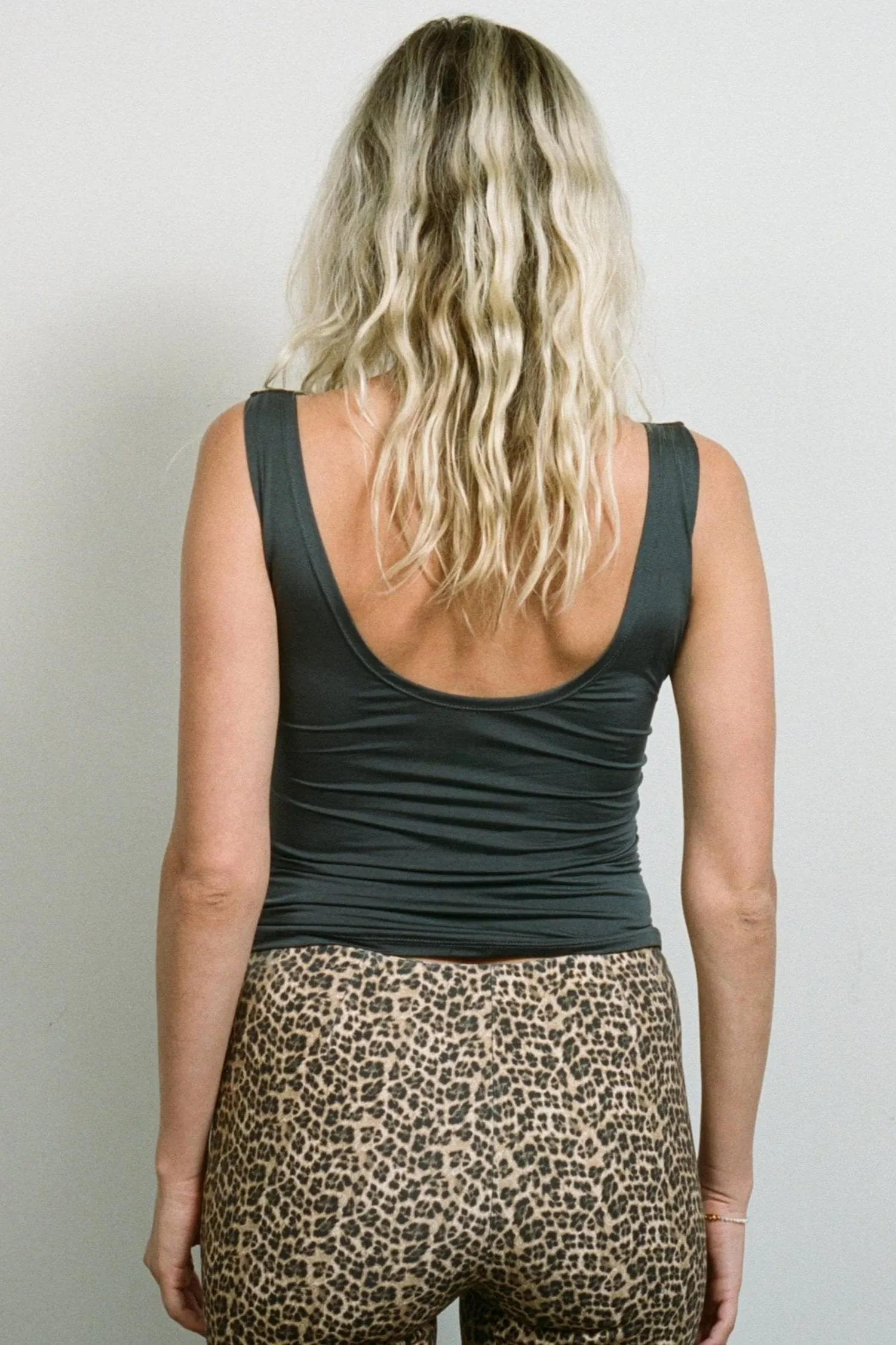 LANI TOP - SLATE VEGAN SILK MultiPanel Design ReinforcedShoulders