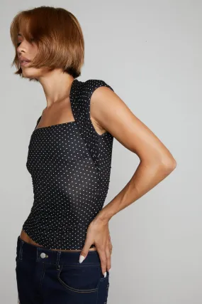 LARA TOP - BLACK AND WHITE POLKA DOT summer look