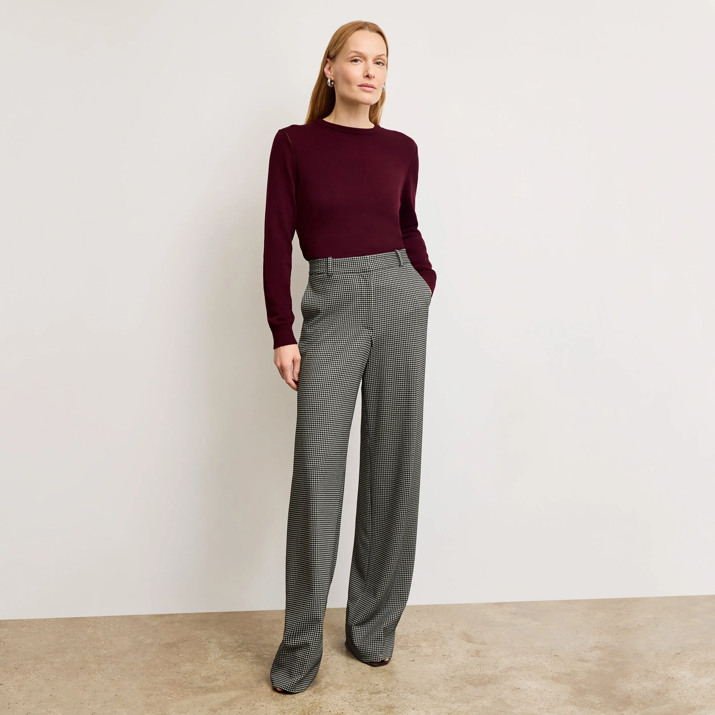 Larissa Pointelle Sweater - Cotton Silk Knit :: Syrah Moisture Wicking Technology Soft Touch Blend