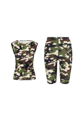 Flatlock Stitching Technique KELLY TOP   JANE SHORT - CAMO