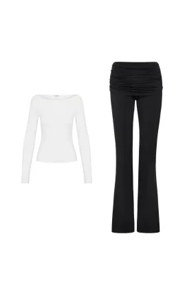 FadeResistantTechnology AMELIA TOP   ALANA PANT - DOVE/BLACK