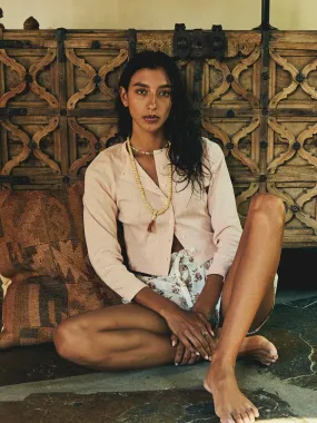 CollapsibleFrame Relaxed Top Bibi Pointelle Cardigan in Spanish Villa