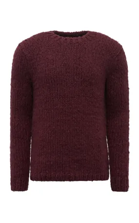 Lawrence Knit Sweater in Bordeaux Welfat Cashmere Quick Dry Knitwear Breathable mesh