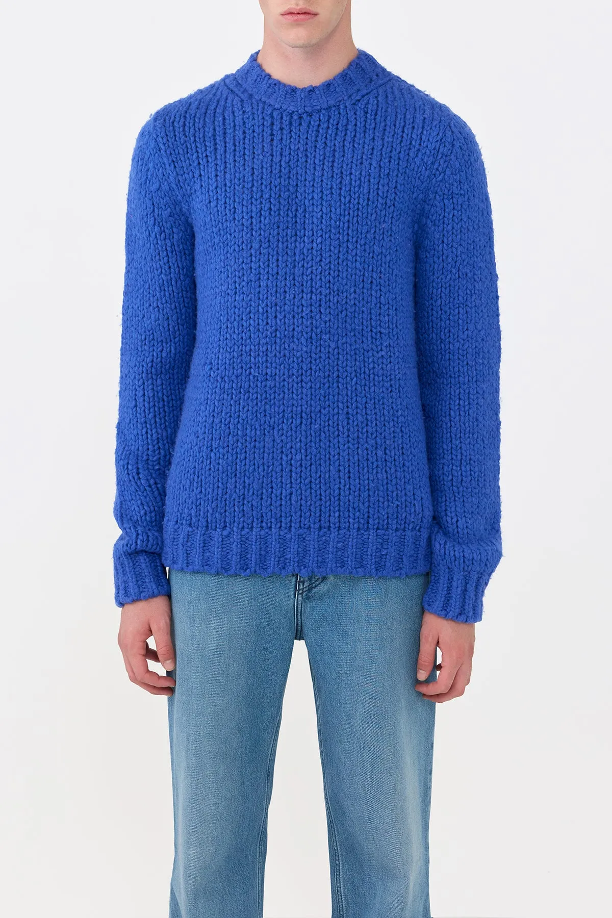 LanolinFree Wool Processing Lawrence Knit Sweater in Cobalt Welfat Cashmere