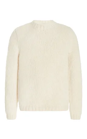 Quick Dry Weaving Lawrence Knit Sweater in Ivory Welfat Cashmere