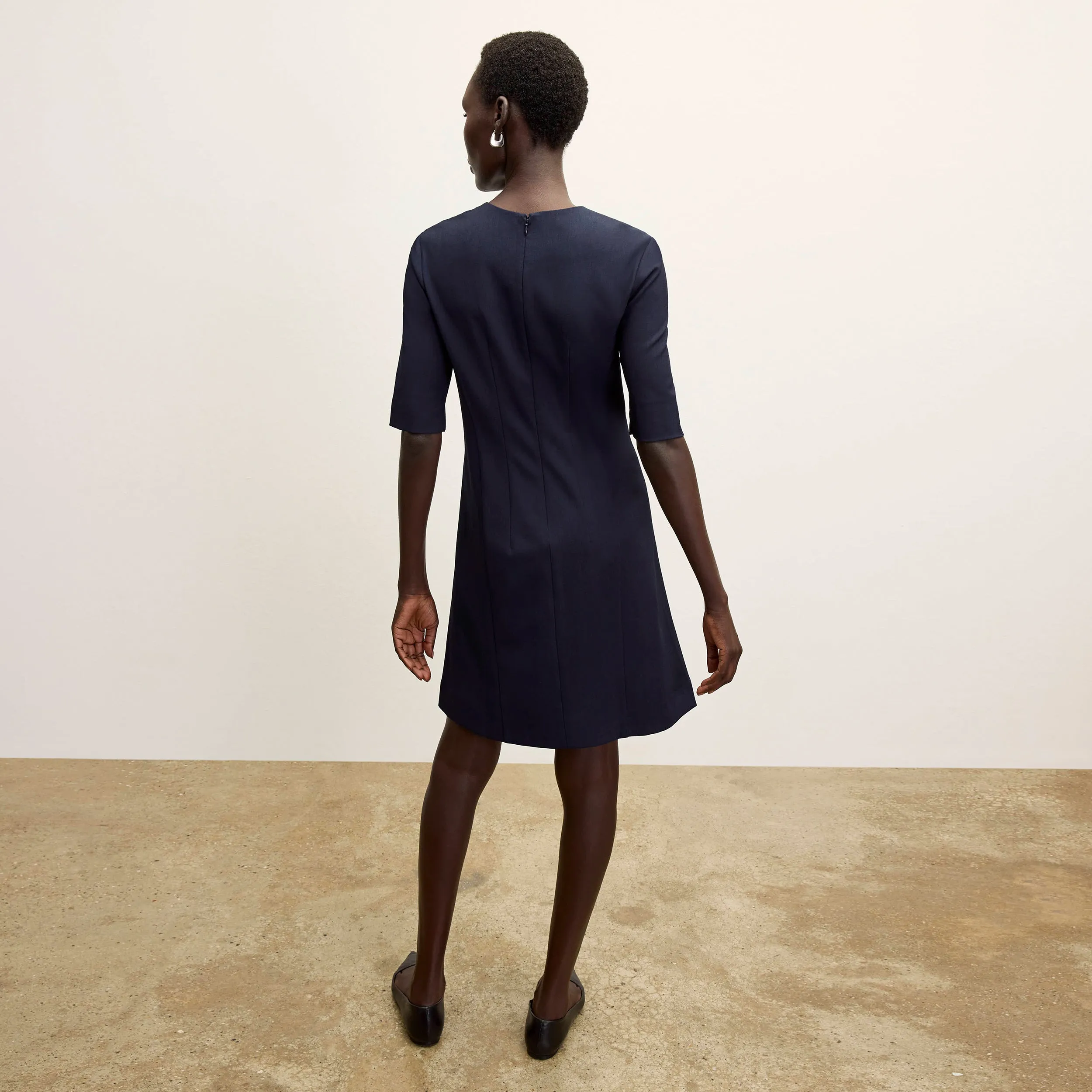 Emily Dress - Recycled WonderTex :: Midnight Tapered Side Panels
