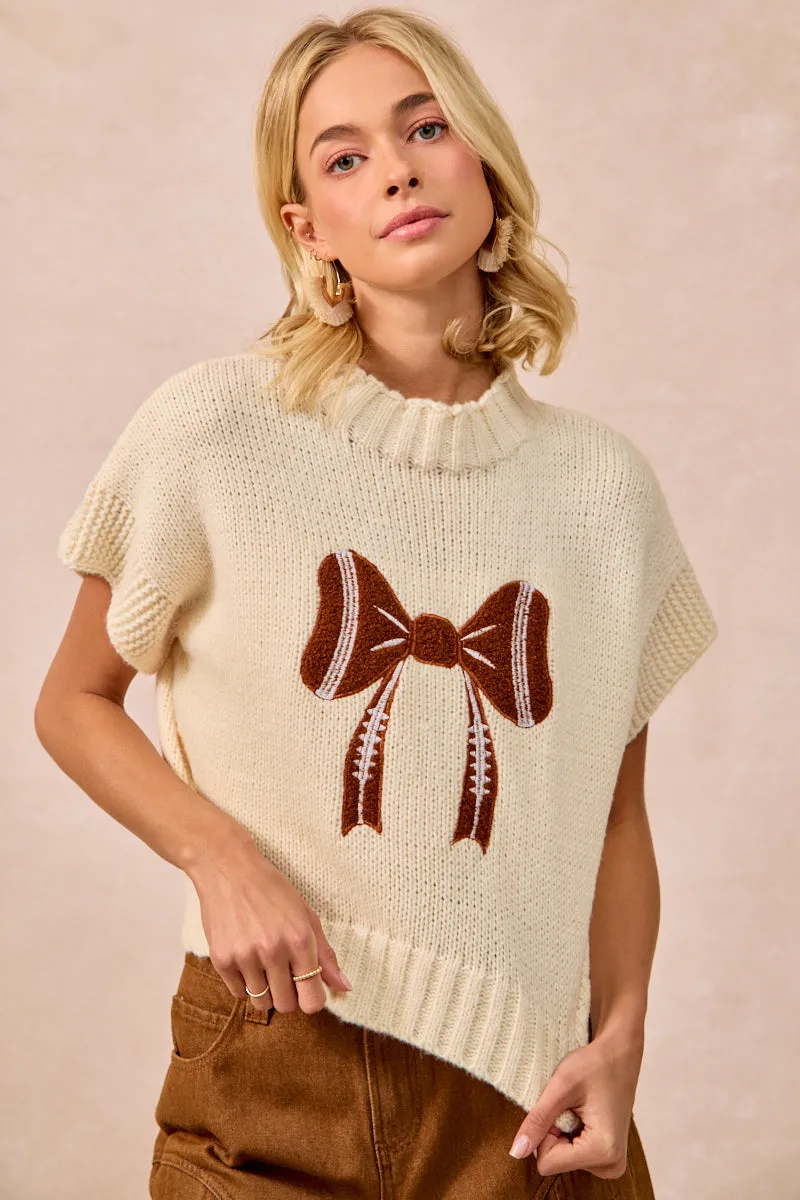 All Season Fit Soft Layers IT1388K-32 | GAMEDAY THEME RIBBON PATCHED SWEATER TOP