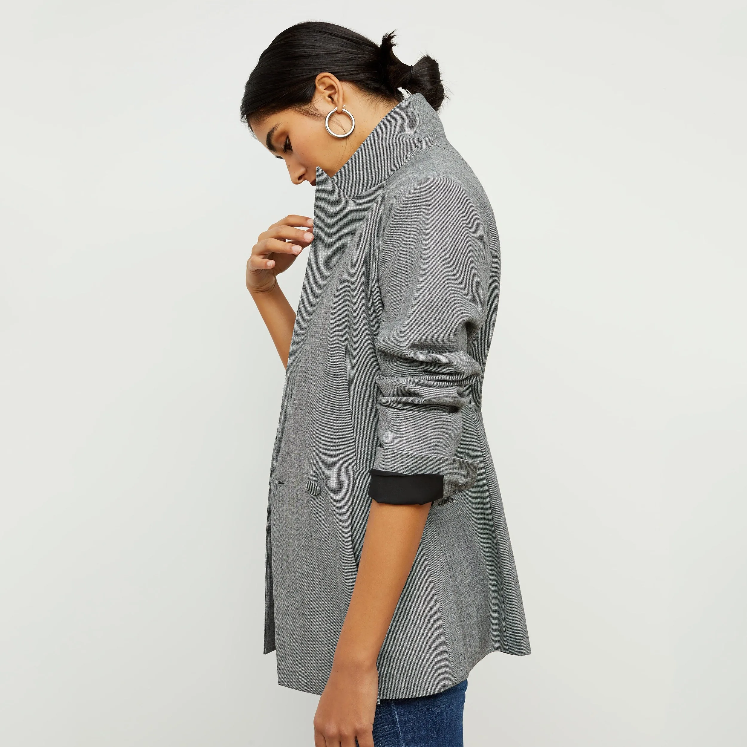 Gaia Jacket - Sharkskin :: Black / White High Visibility Trim