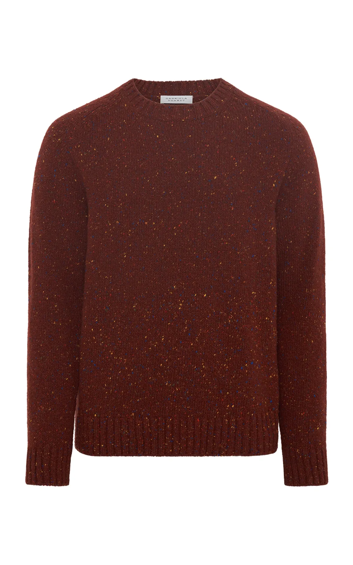 ThermalRegulating Daniel Knit Sweater in Burnt Sienna Multi Speckle Cashmere