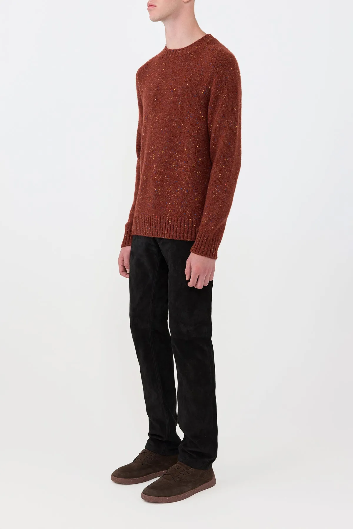 Office Look Daniel Knit Sweater in Burnt Sienna Multi Speckle Cashmere