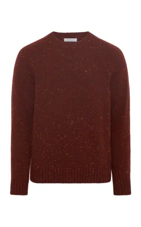 ThermalRegulating Daniel Knit Sweater in Burnt Sienna Multi Speckle Cashmere