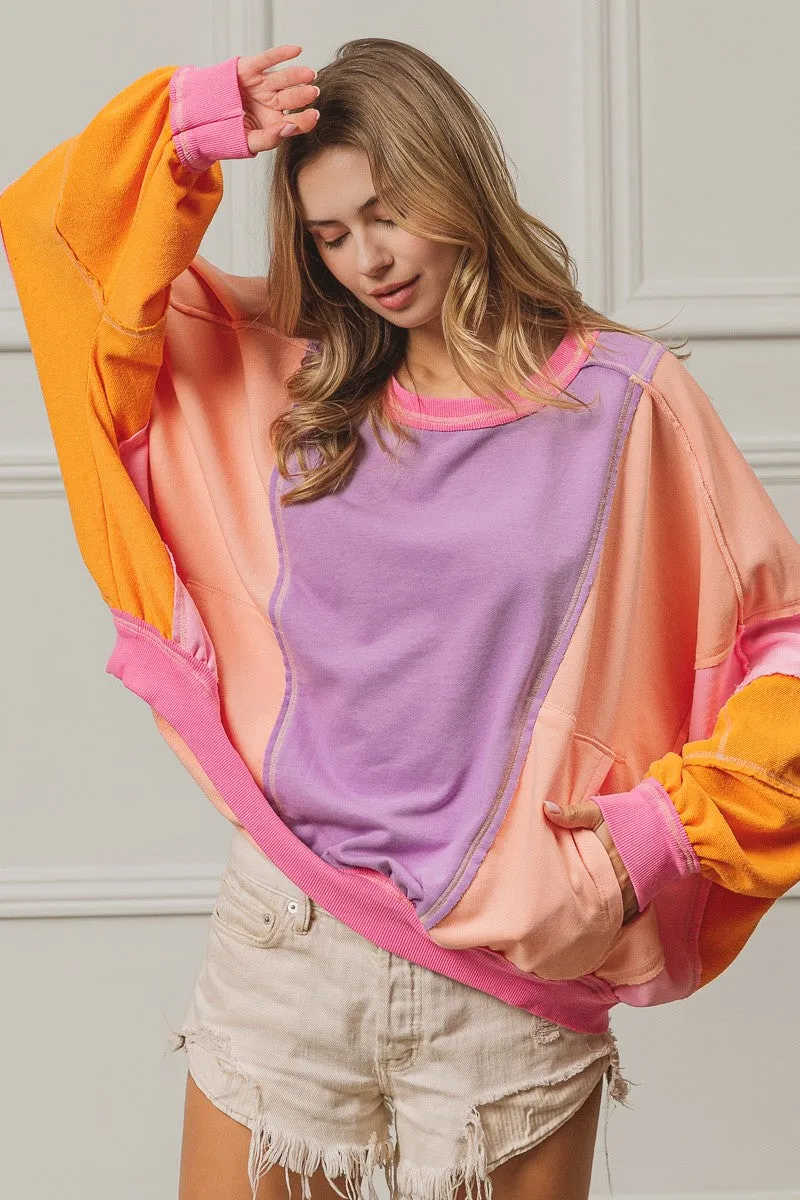 IP9476G-01 | RAW EDGE VINTAGE WASHED TERRY PULLOVER Ultraviolet Protection Fabric Subtle Texture Weave