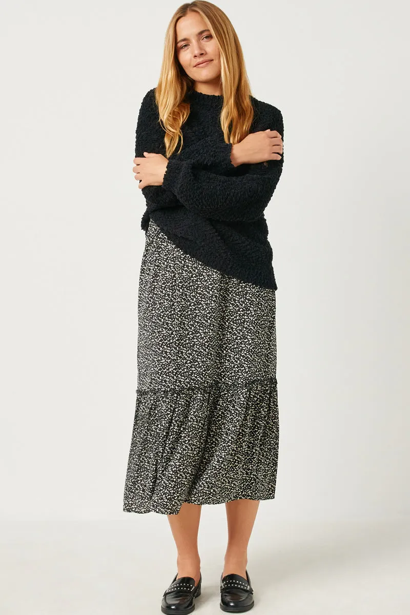 Double Layered FlexibleFit Popcorn Knit Pullover Sweater