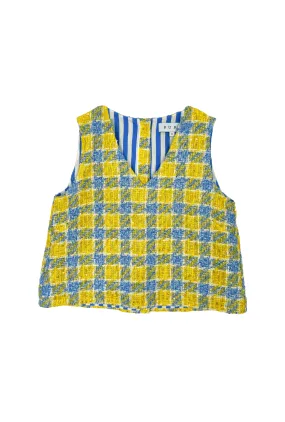 Full Coverage Fit Le V Mod Top - Plaid Twinkle Tweed