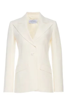 TurtleneckDesign Leiva Blazer in Ivory Linen Twill