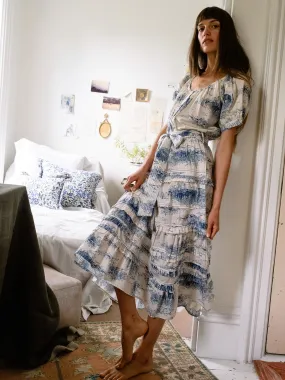 Kasia Skirt in Western Toile Minimalist Chic Rolled Hem