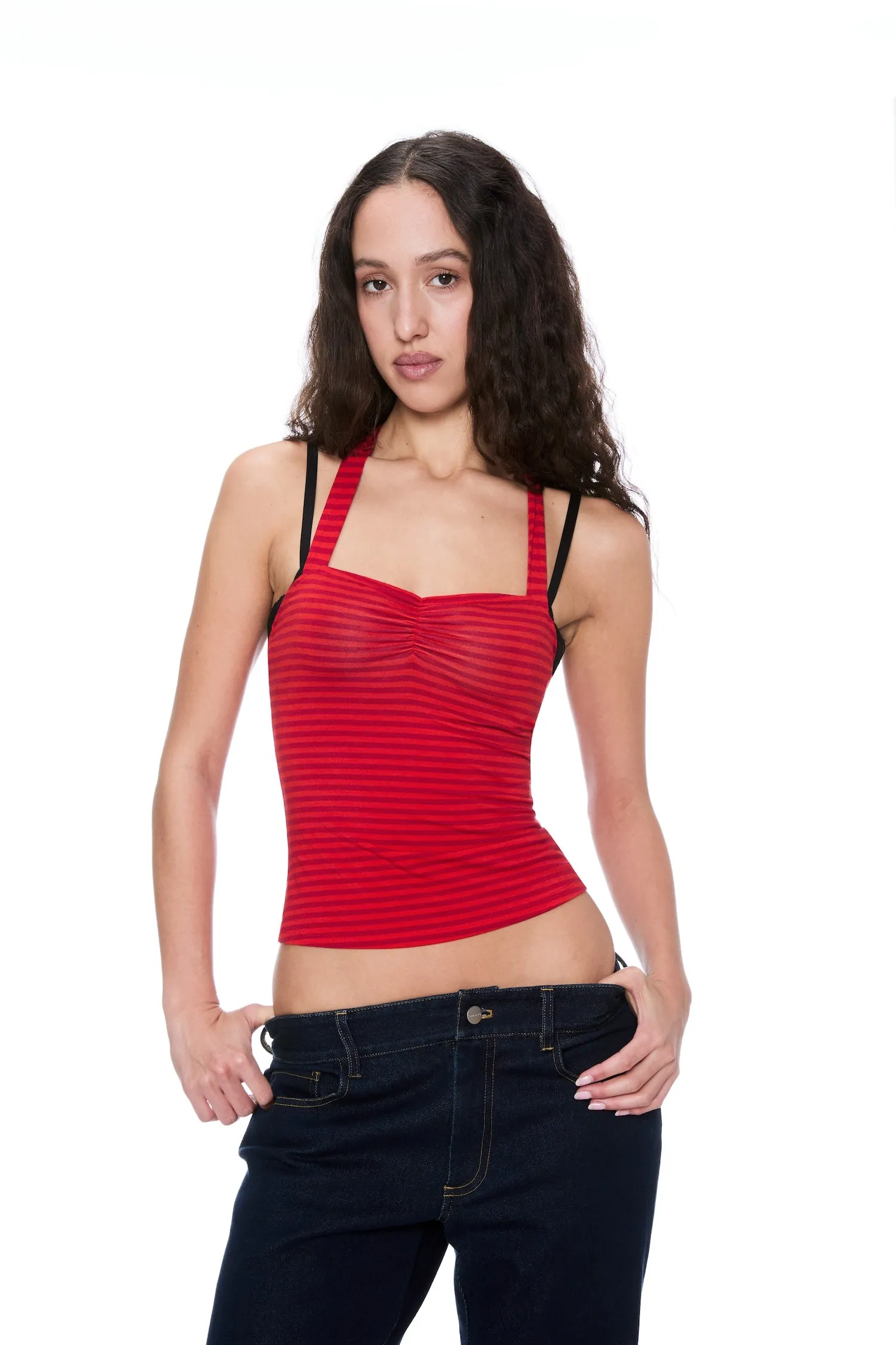 PILAR TOP - RED STRIPE Convertible Design