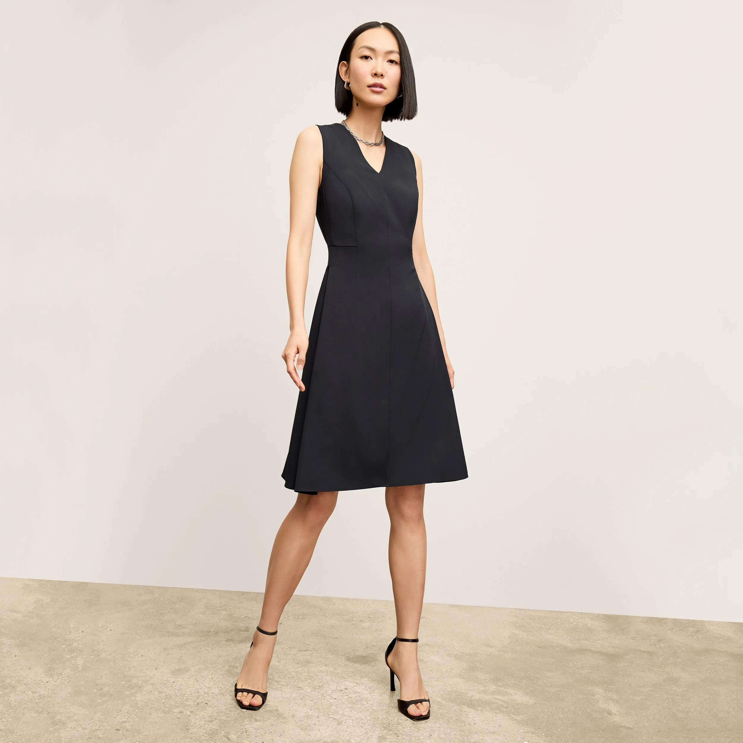 Jaycie Dress - Recycled WonderTex :: Black Zero Waste Cut Pattern