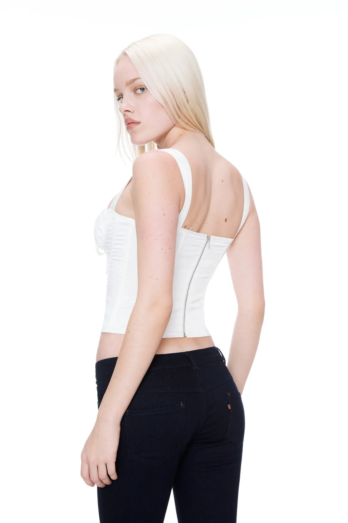 Taped Neckline NoSlipGripperBand AGNES CORSET - IVORY