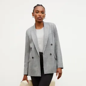 O'Hara Boyfriend Blazer - Sharkskin :: Black / White Thermoregulating Fabric