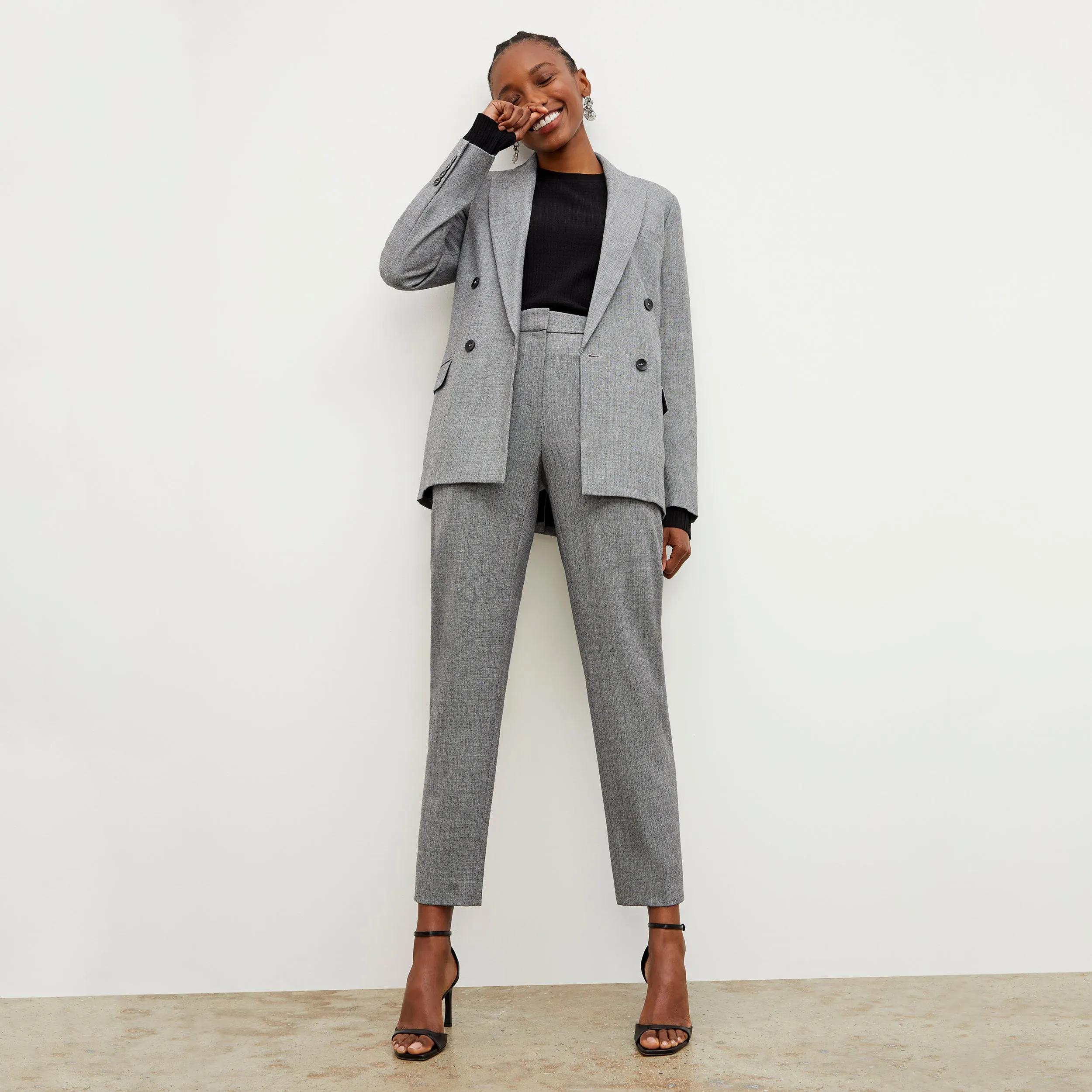 MoistureWickingTechnology O'Hara Boyfriend Blazer - Sharkskin :: Black / White