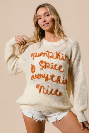 Professional Wear IP8254G-08 | PUMPKIN LETTERING THANKSGIVING SWEATER