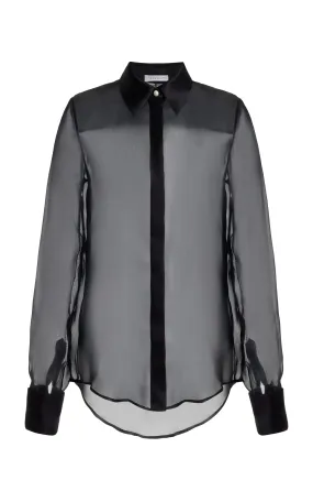 StretchFit Horus Sheer Shirt in Black Silk Organza