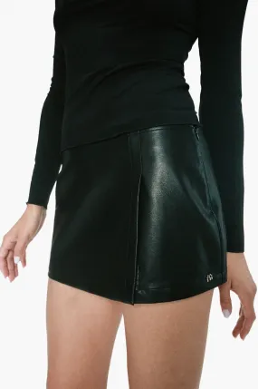 NonToxic Certification PortableOption MICRO MINI SKIRT - BLACK VEGAN LEATHER
