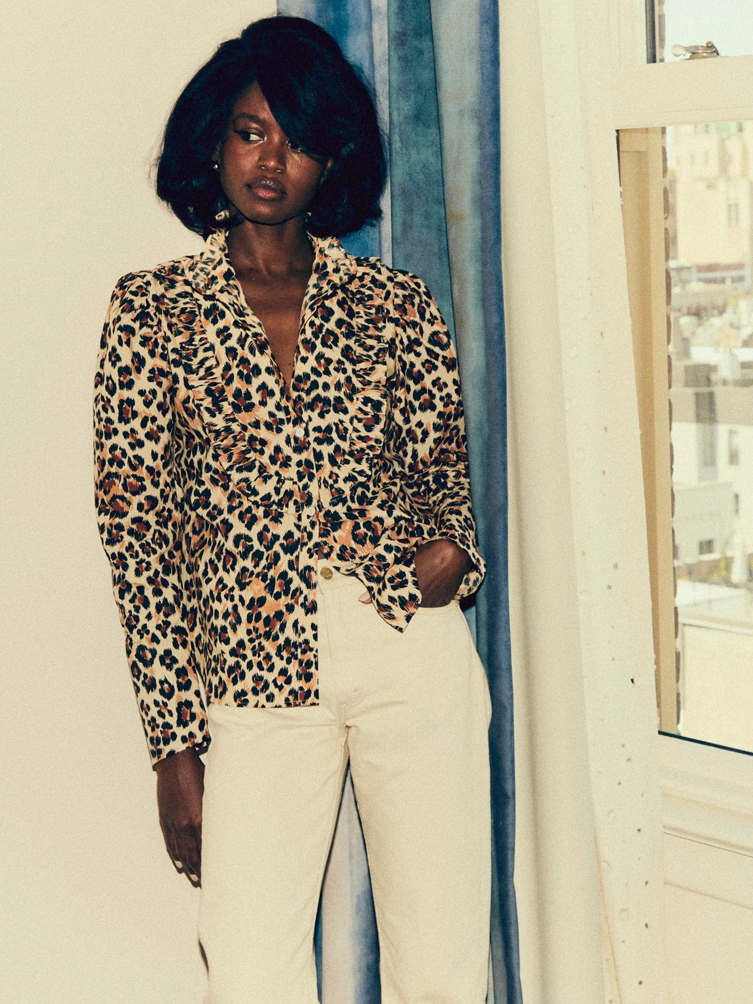 Sustainable Cotton OrganicCotton Jolie Top in Cheetah