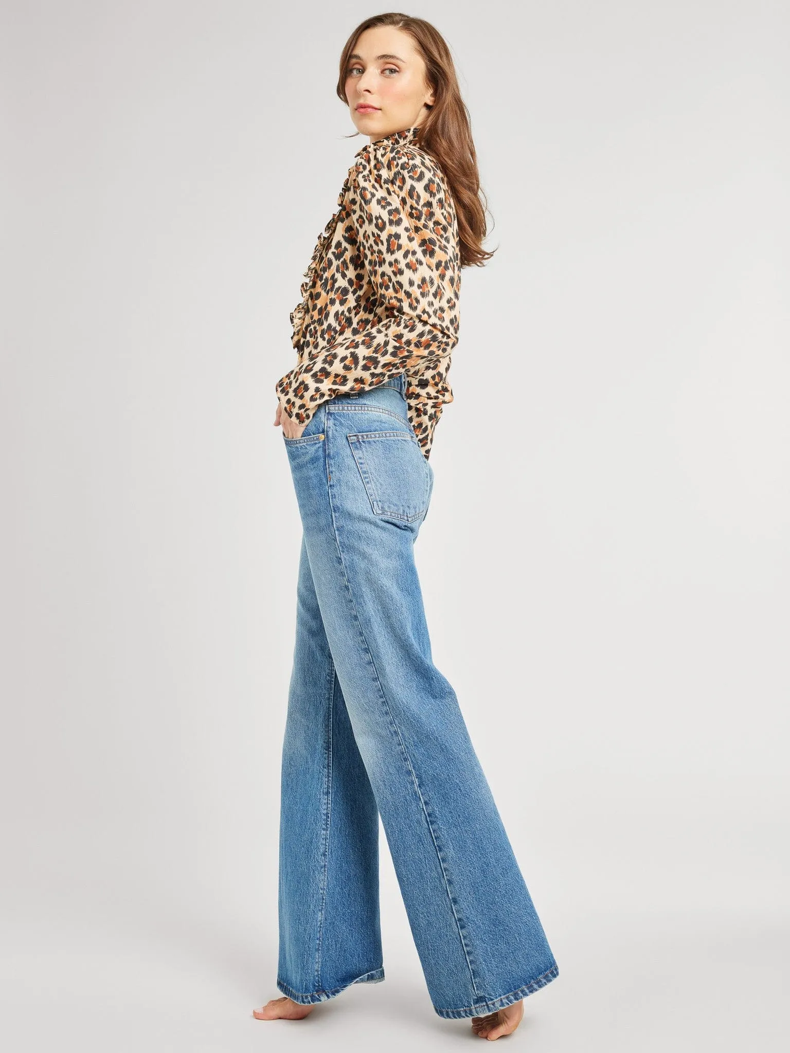 Jolie Top in Cheetah Ultra Soft Handfeel DoubleStitched Construction