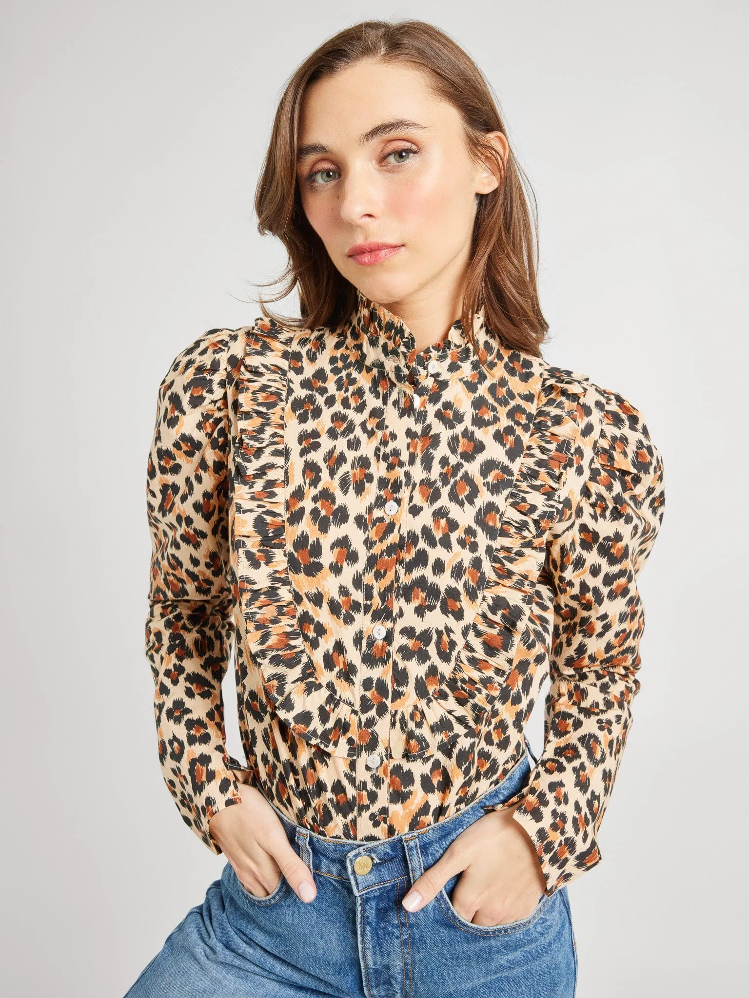 Jolie Top in Cheetah Rolled Hem Finish QuickRelease Closure