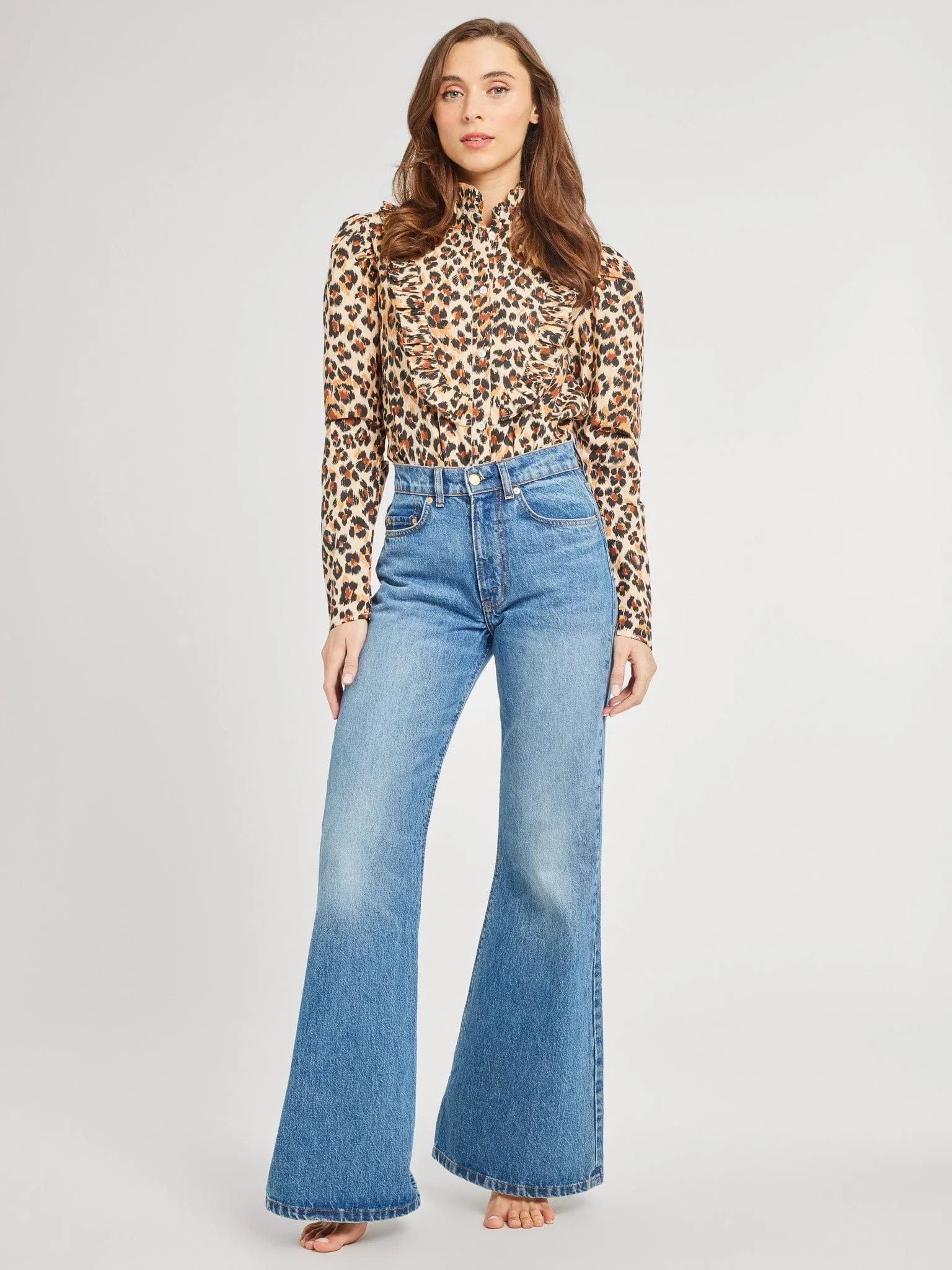 Jolie Top in Cheetah Double Layered Hem Reinforcement