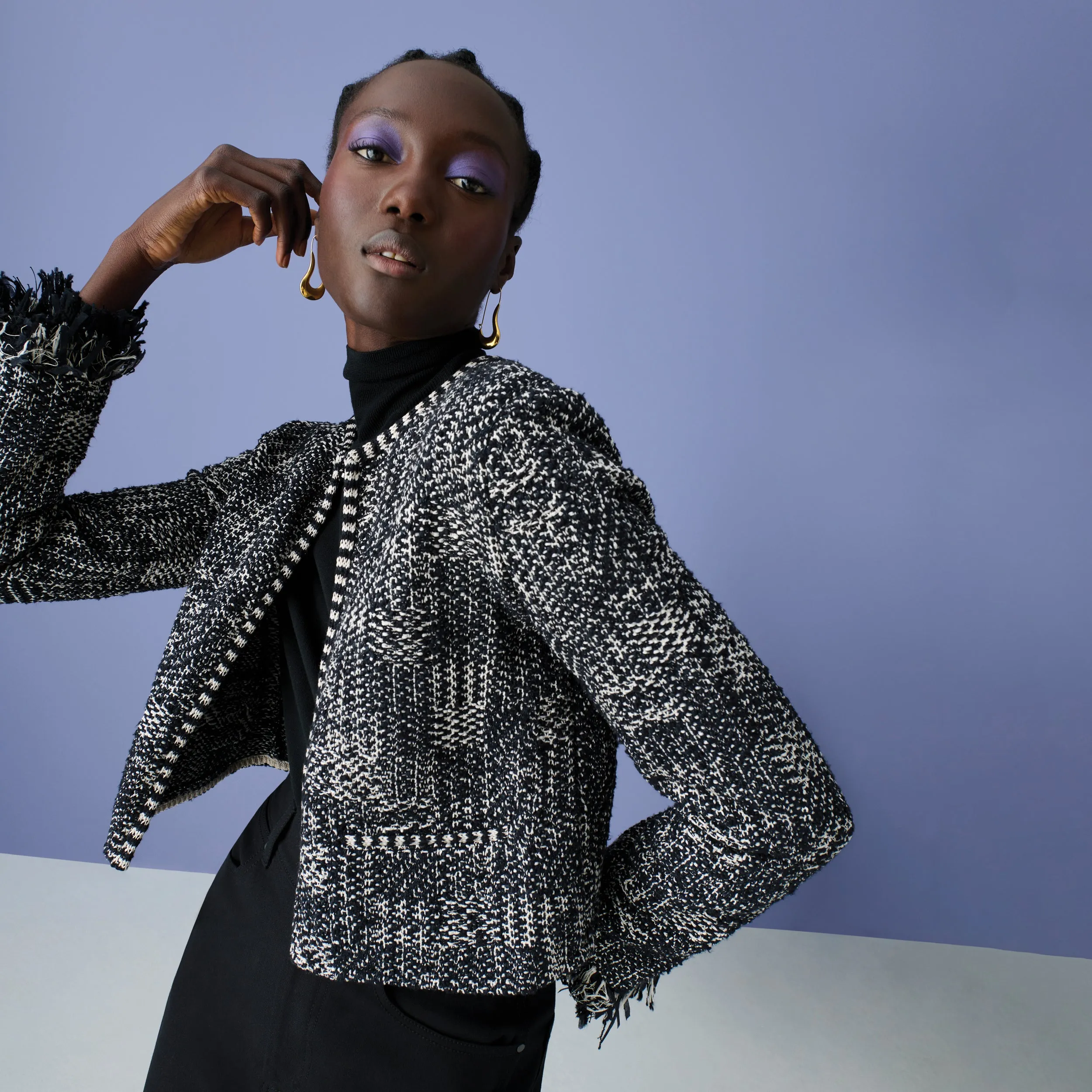 Fade Resistant Finish Lilia Jacket - Interweave :: Black / White