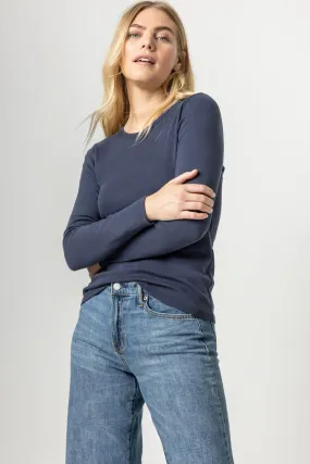 LILLA P LONG SLEEVE CREW AllDayComfortFit Low Profile Collar