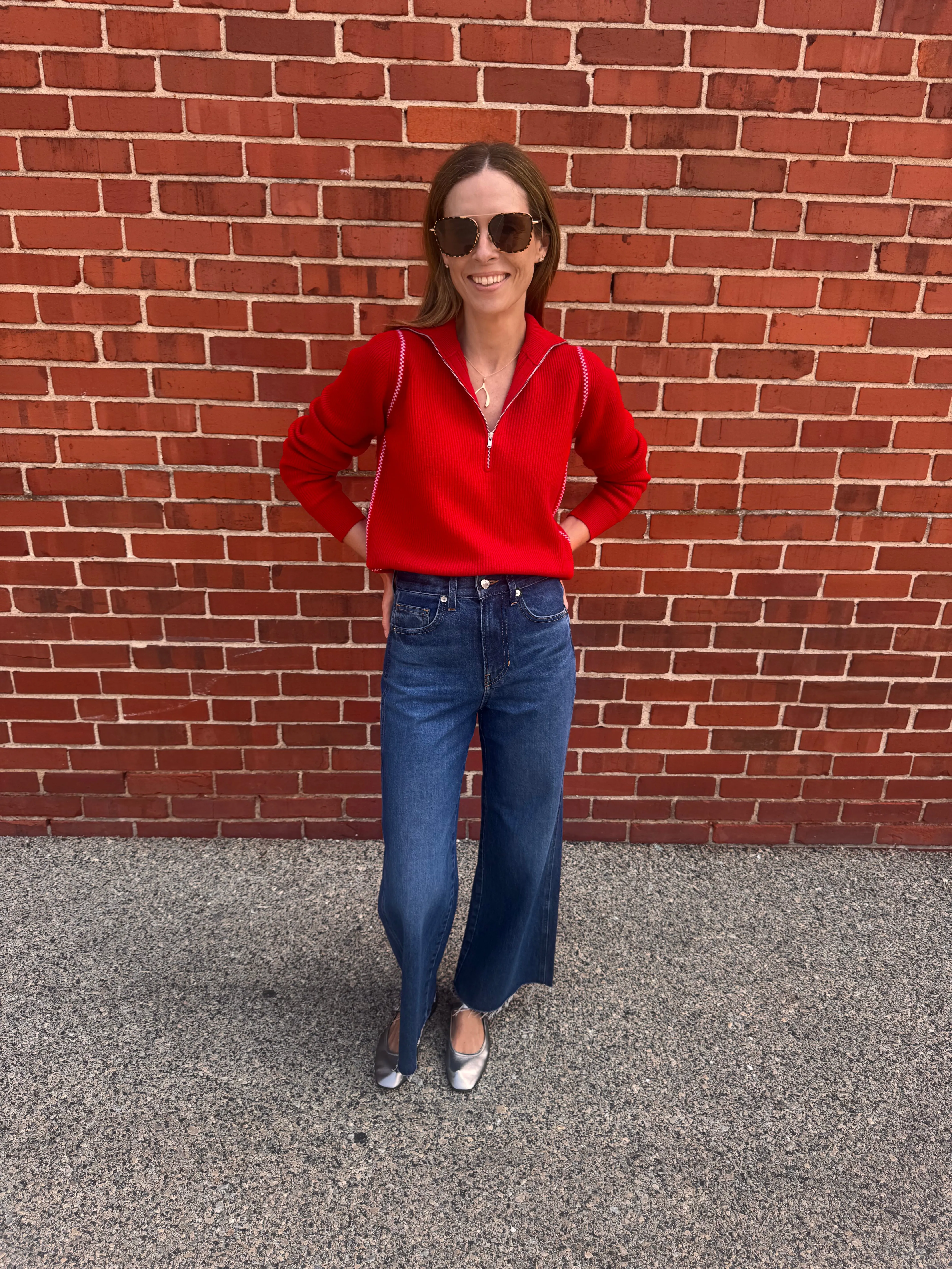 Tailored Seams Hypoallergenic Textile AUTUMN CASHMERE RIBBED 1/4 ZIP SWEATER