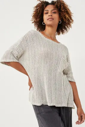 Loose Knit Textured Pocket Detail Knit Top AllPurpose Design