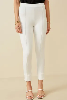 Core Basic Elastic Waist Slitted Knit Pants