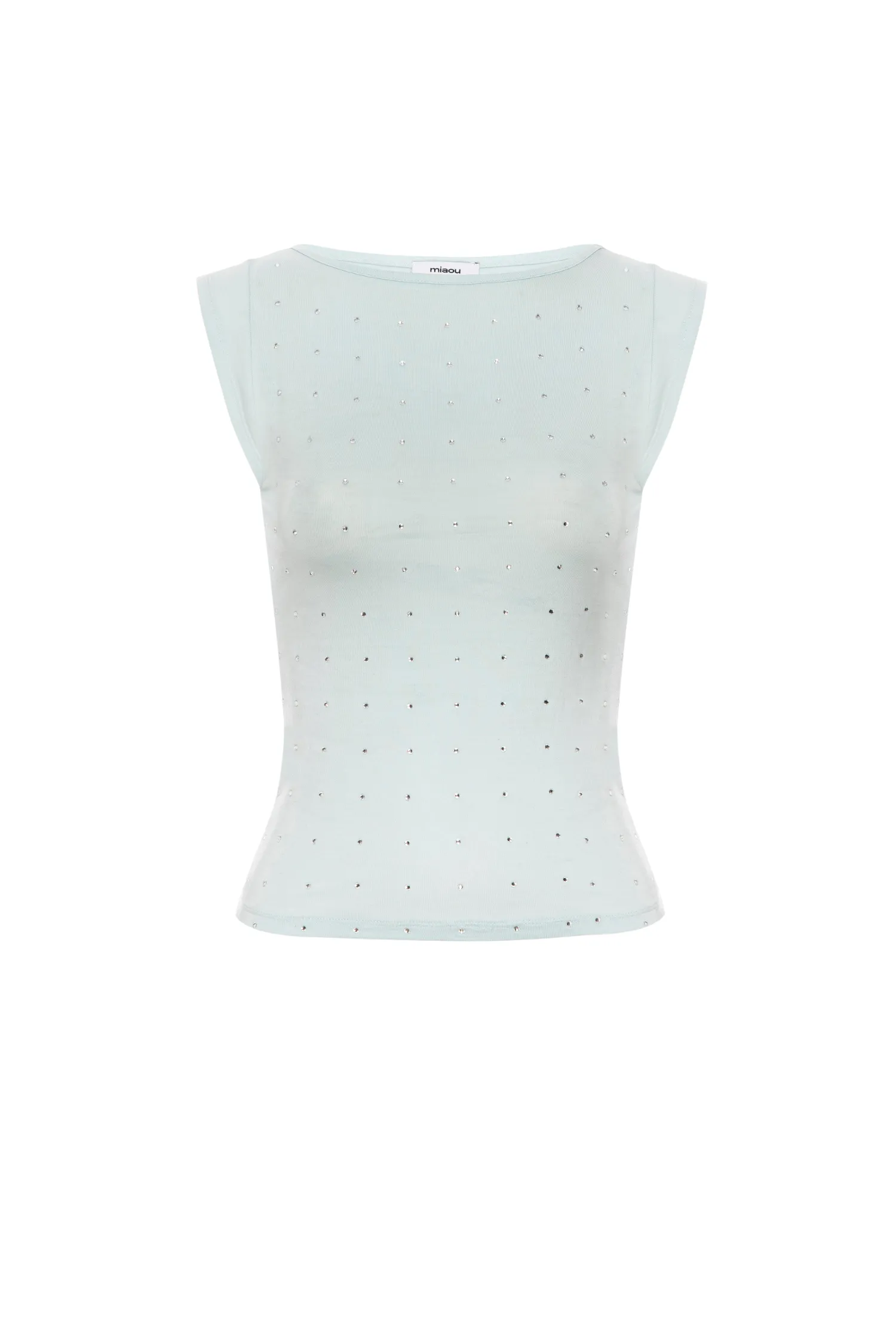 LUCIA TOP - BABY BLUE RHINESTONE YarnDyed Stripes