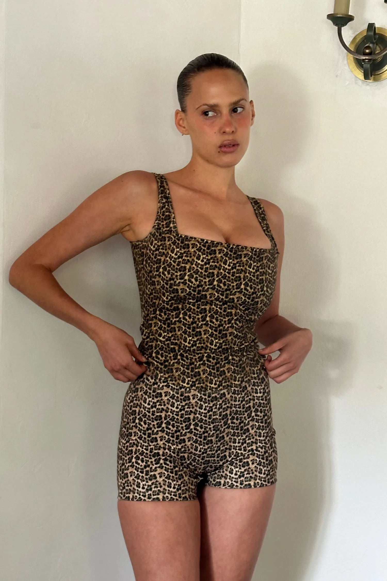 LUNA TOP - LEOPARD DoubleLayered Neckline QuickRelease