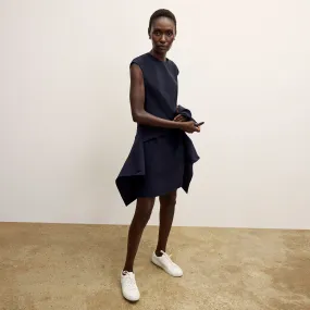 Maaza Travel Dress - OrigamiTech :: Dark Navy MinimalistSilhouette Buttonless Closure