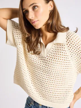 OversizedSilhouette Flatlock Seam Technique Mabel Henley in Ivory