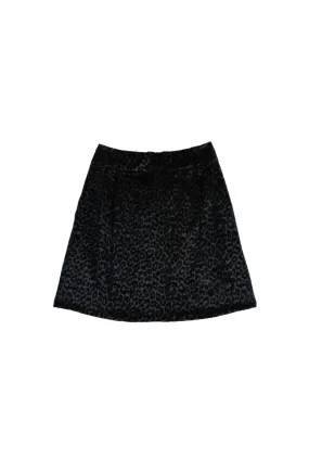 Maggie Mini Skirt - Black Cheetah Corduroy Core Ease smooth zipper