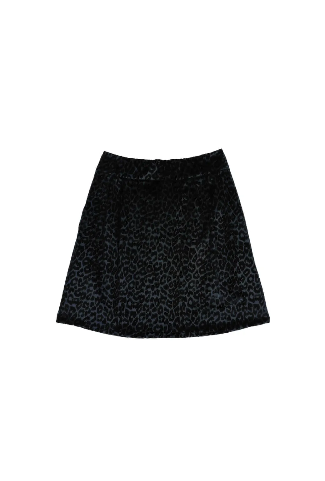 Maggie Mini Skirt - Black Cheetah Corduroy Core Ease smooth zipper