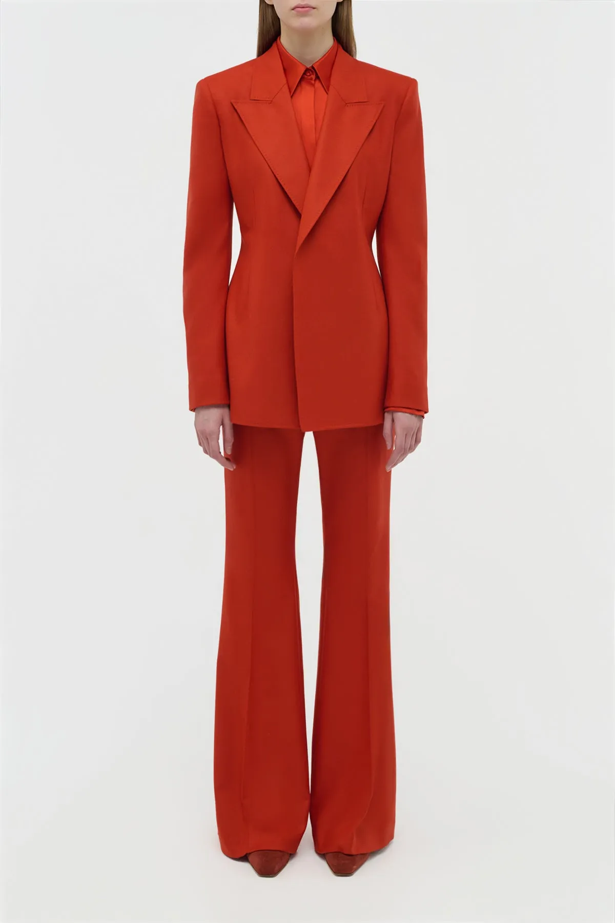 Antistatic Mairi Blazer in Antelope Orange Wool Cashmere Flannel