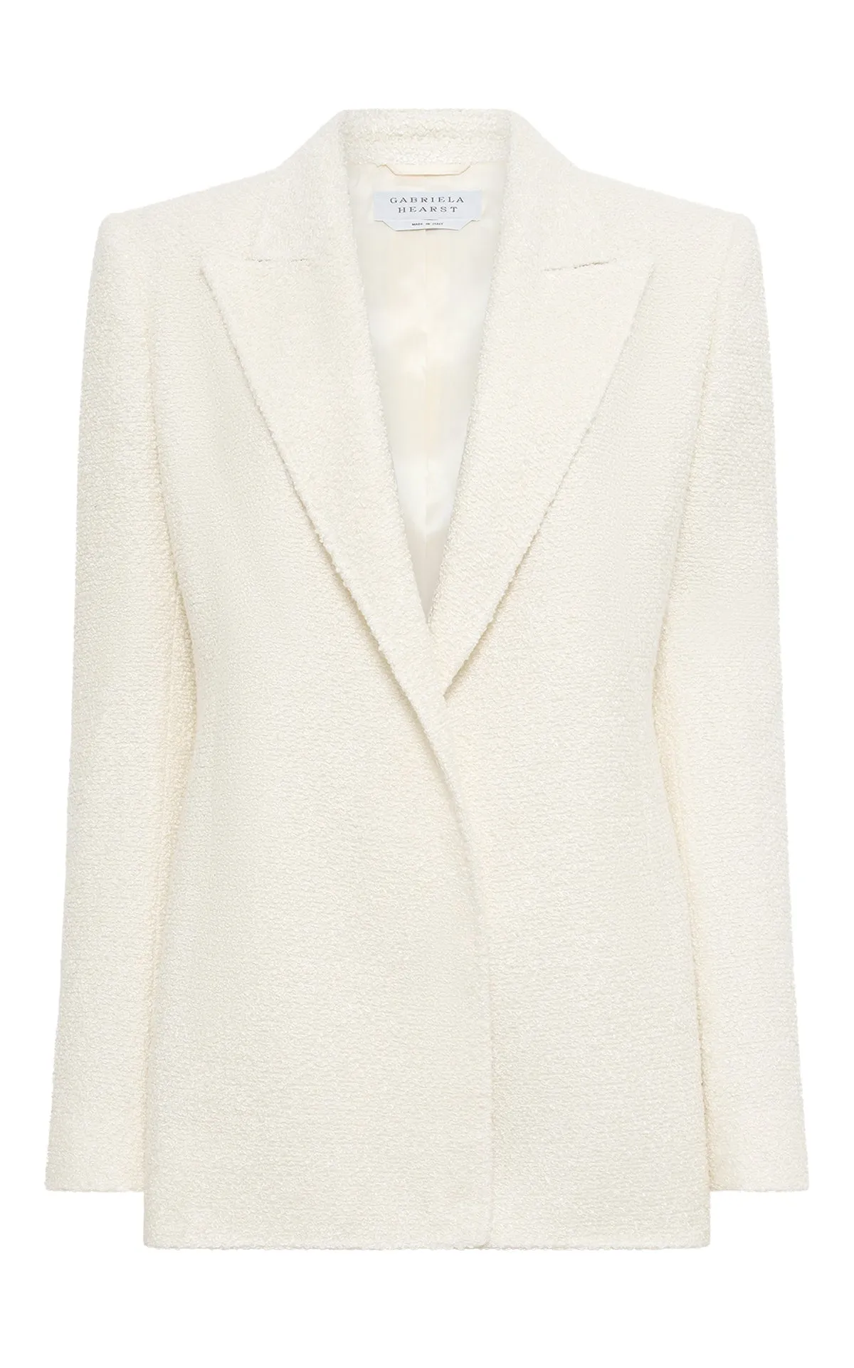 Mairi Blazer in Ivory Silk Boucle HypoallergenicConstruction
